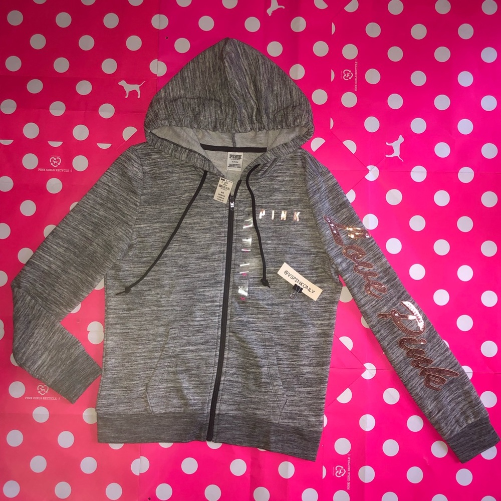 ‼️Sold out‼️VS PINK BLING PERFECT FULL-ZIP /Size M - Picture 2 of 6